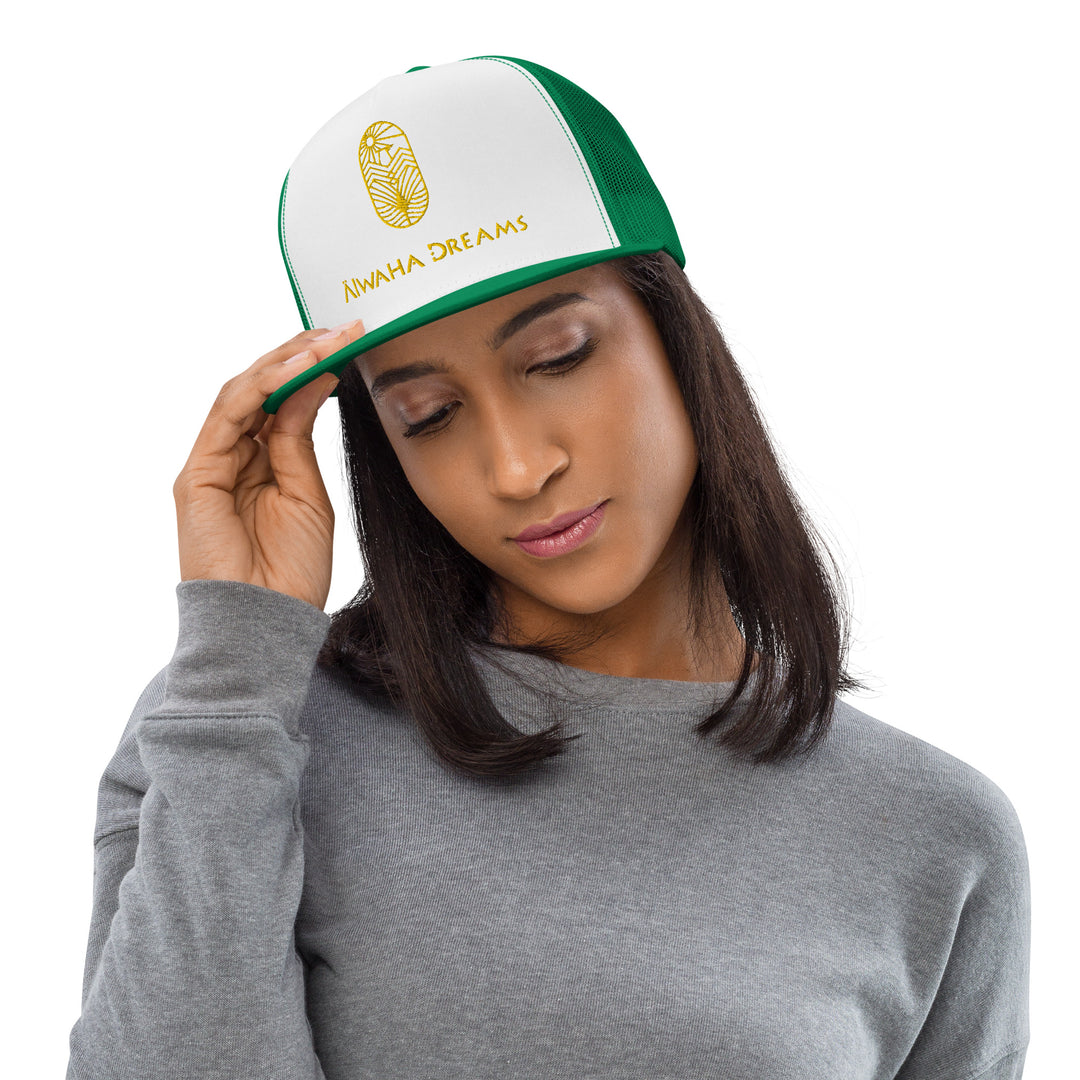 Cap logo Alwaha Dreams white green