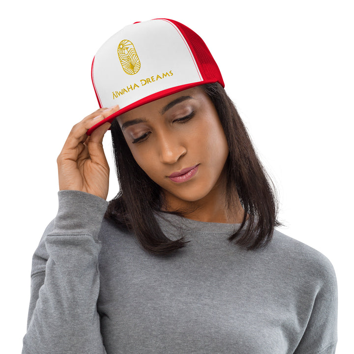 Cap logo Alwaha Dreams white red