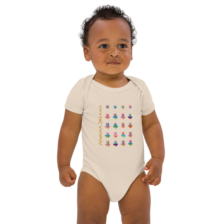 Alwaha Dreams Pipo clouds organic cotton baby bodysuit