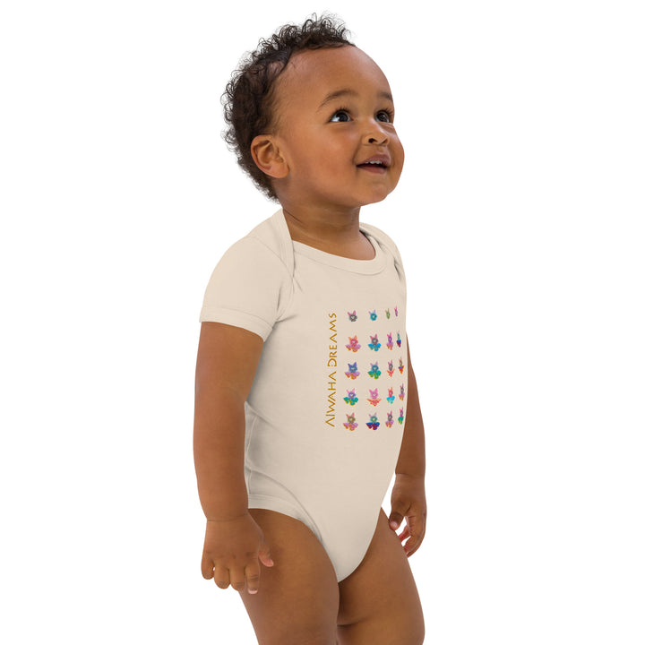 Alwaha Dreams Pipo clouds organic cotton baby bodysuit