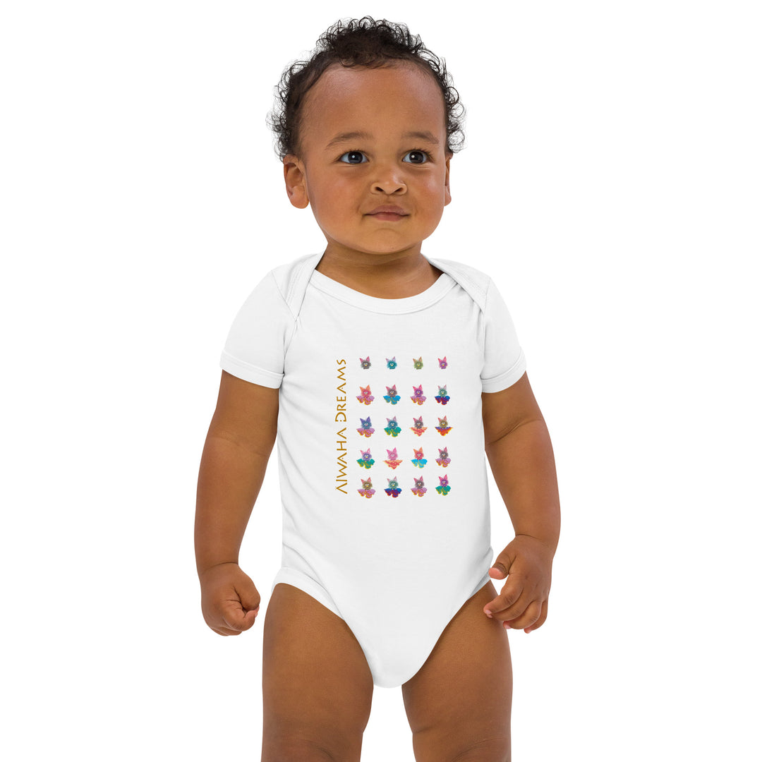 Alwaha Dreams Pipo clouds organic cotton baby bodysuit